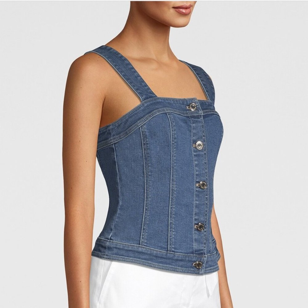 WHBM Denim Bodice Sleeveless Top - Size 2